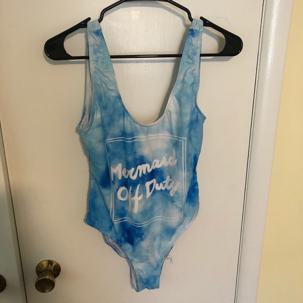 One piece bathing suit: mermaid off duty